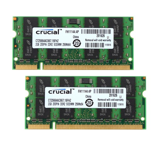Crucial 4gb 2x2gb ram - 4gb, 2rx8